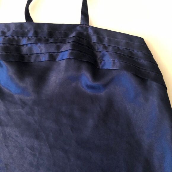 Vintage Indulgence Womens Cropped Camisole Size 38 Blue Faux Satin Dark Coquette - Picture 6 of 8
